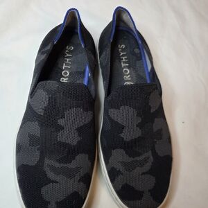 Rothy's Black and Gray Camo Women's Slip-on Sneakers